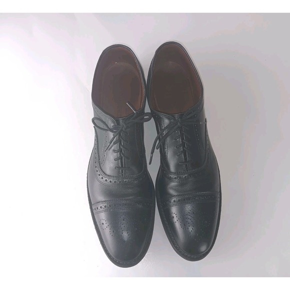 Allen Edmonds Strand Cap Toe Oxford Sze 14 Black Brogue Dress Shoes Made in USA main image 10